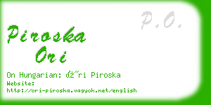 piroska ori business card